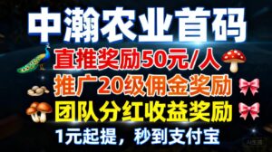 【中瀚科技】随便就能在家躺赚2年?团队芜限代分奖励,所有收入1元起提-首码项目网 - 网上创业赚钱首码项目发布推广平台 - 813首码网